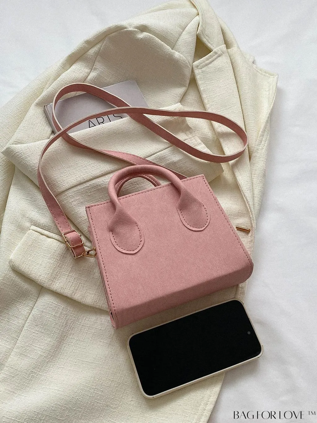 BagForLove - Adjustable Shoulder Strap Handbag: Korean-Style, Simple & Fashionable, Solid Color.