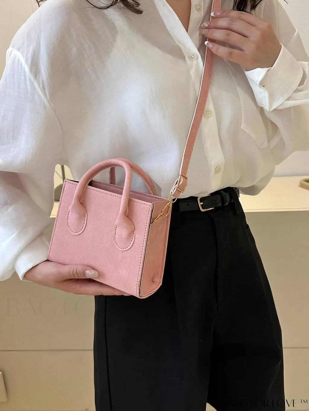 BagForLove - Adjustable Shoulder Strap Handbag: Korean-Style, Simple & Fashionable, Solid Color.