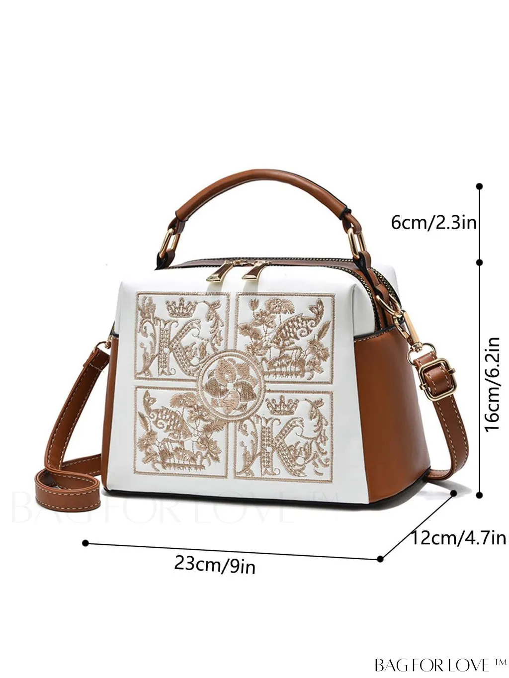 BagForLove - Chic Adjustable Shoulder Strap Tote Bag with Color Block Letter Print
