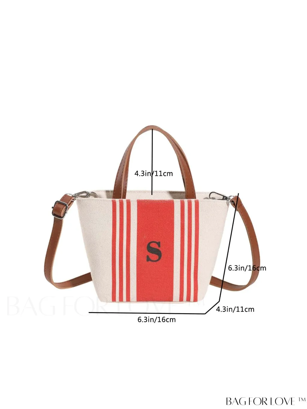 BagForLove - Chic Canvas Handbag with Striped Pattern for Womens Casual Style
