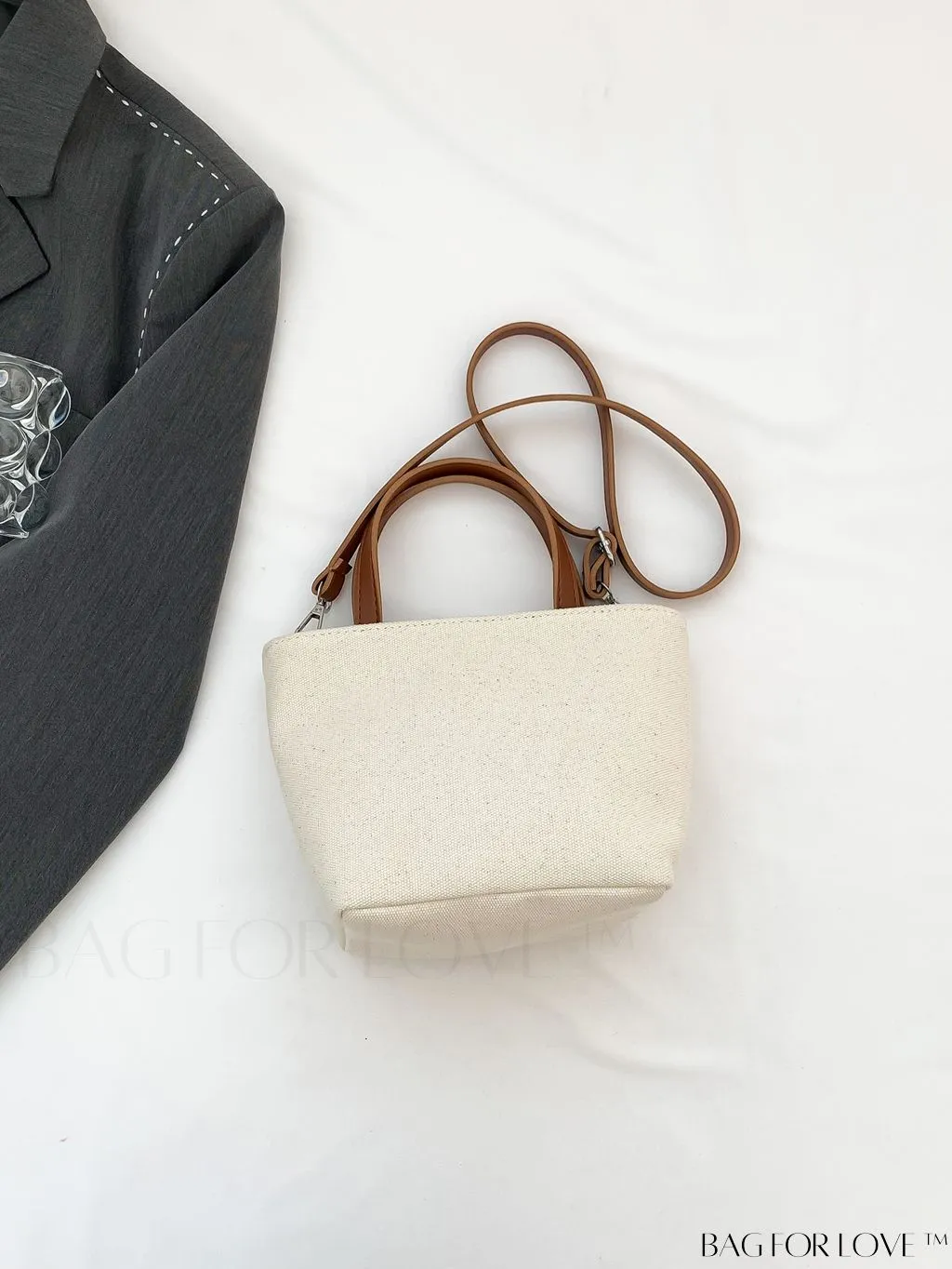 BagForLove - Chic Canvas Handbag with Striped Pattern for Womens Casual Style