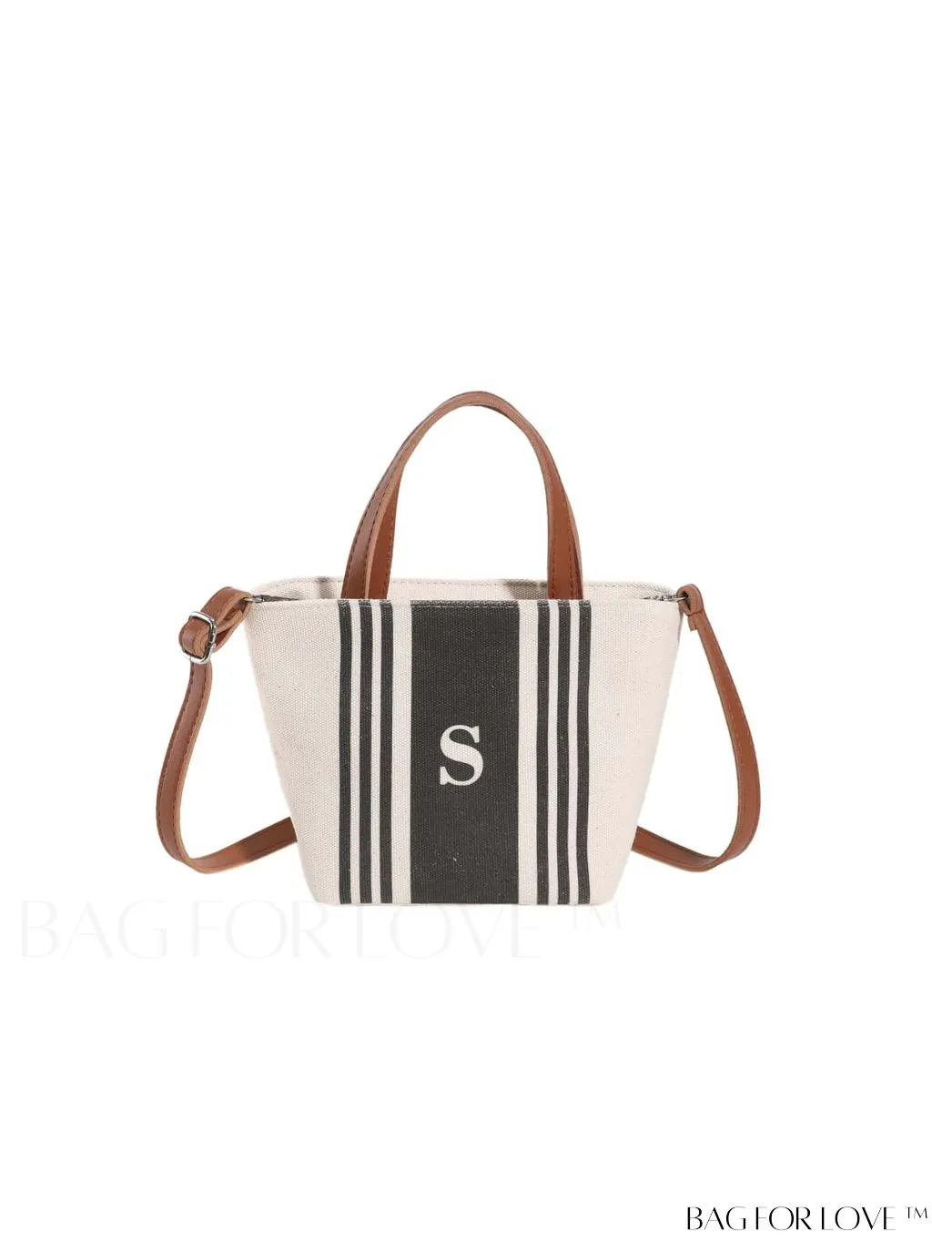 BagForLove - Chic Canvas Handbag with Striped Pattern for Womens Casual Style