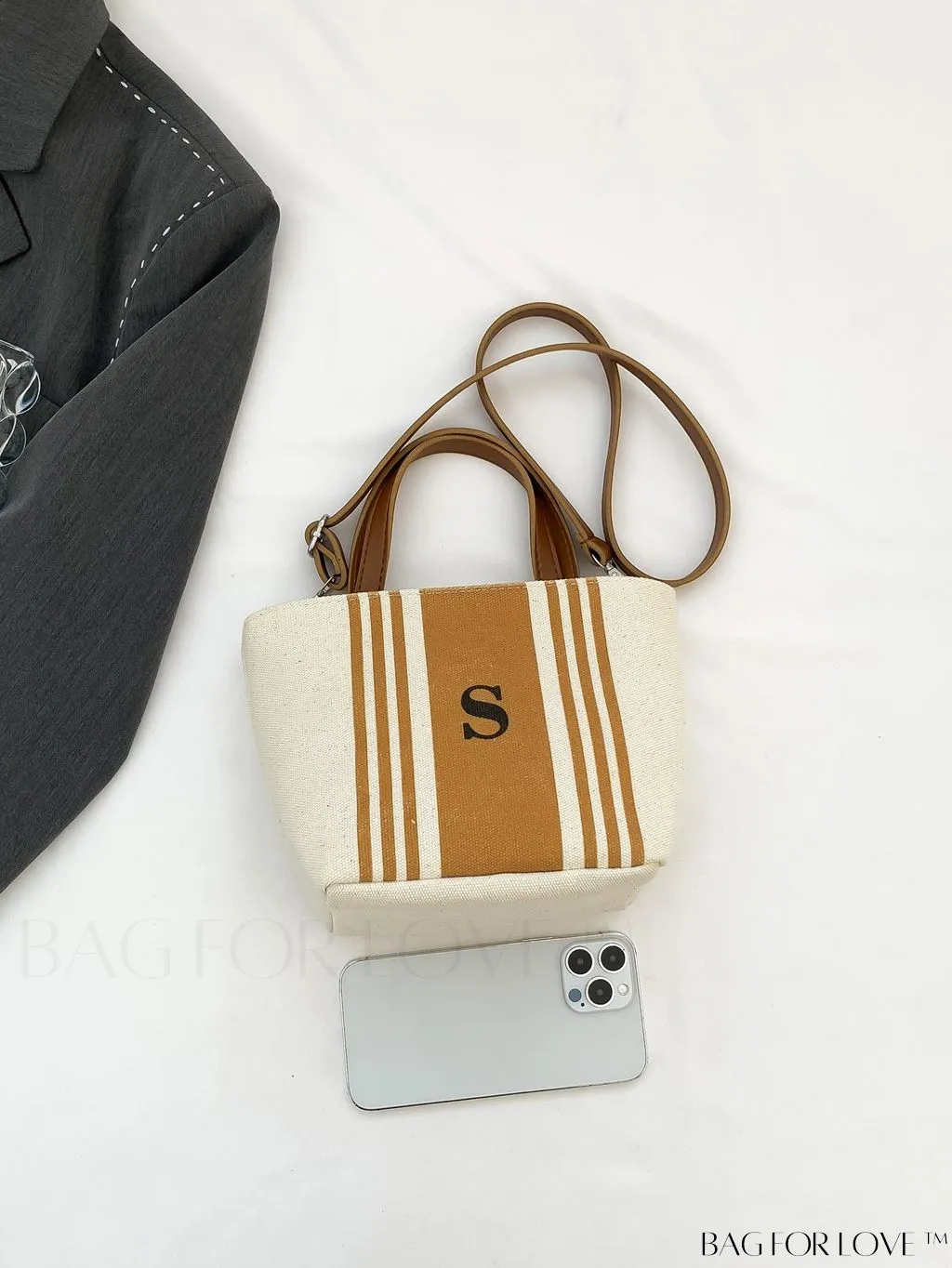 BagForLove - Chic Canvas Handbag with Striped Pattern for Womens Casual Style