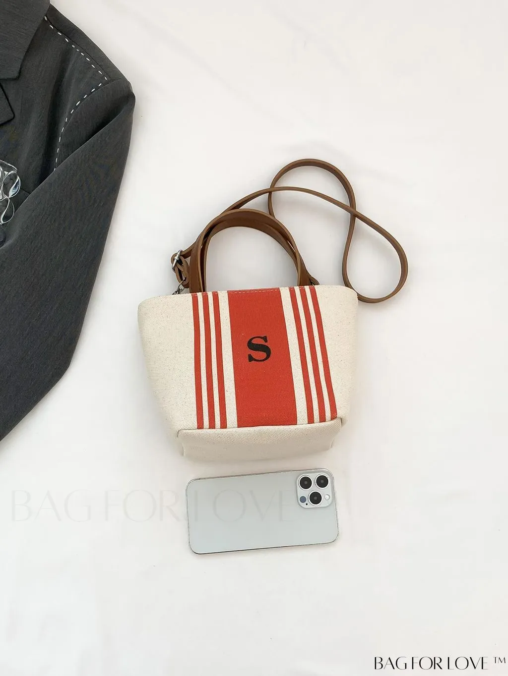 BagForLove - Chic Canvas Handbag with Striped Pattern for Womens Casual Style