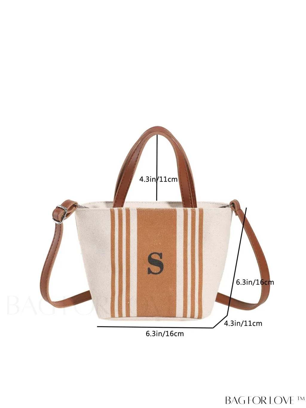 BagForLove - Chic Canvas Handbag with Striped Pattern for Womens Casual Style