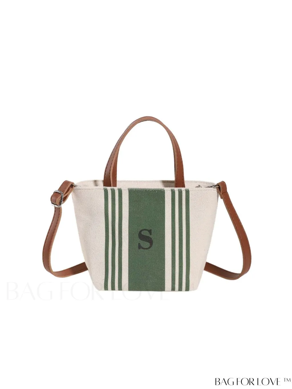 BagForLove - Chic Canvas Handbag with Striped Pattern for Womens Casual Style