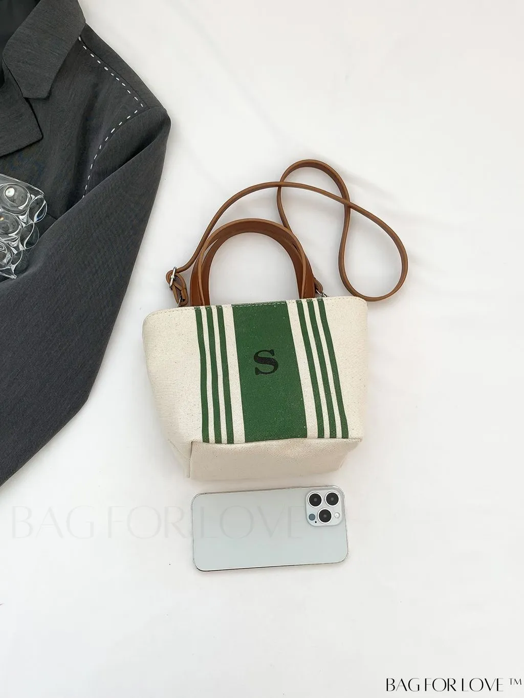BagForLove - Chic Canvas Handbag with Striped Pattern for Womens Casual Style
