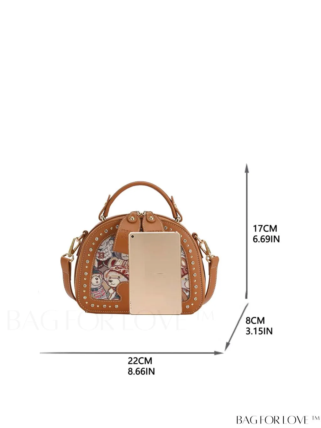 BagForLove - Chic Cartoon Bear Box Bag with Top Handle - Perfectly Stylish and Trendy!