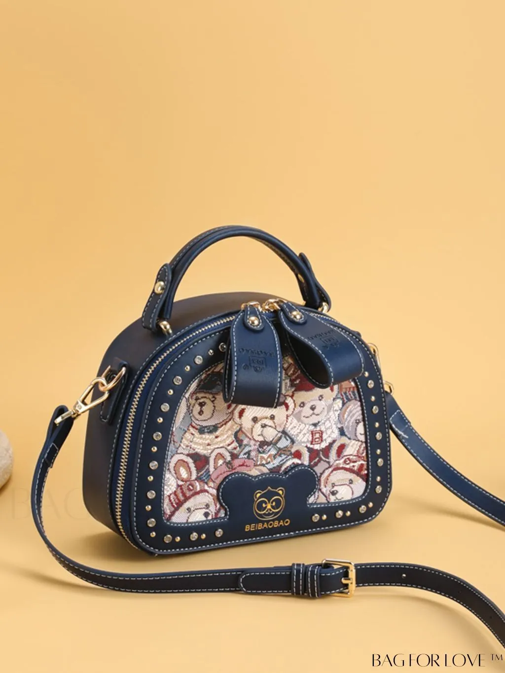 BagForLove - Chic Cartoon Bear Box Bag with Top Handle - Perfectly Stylish and Trendy!