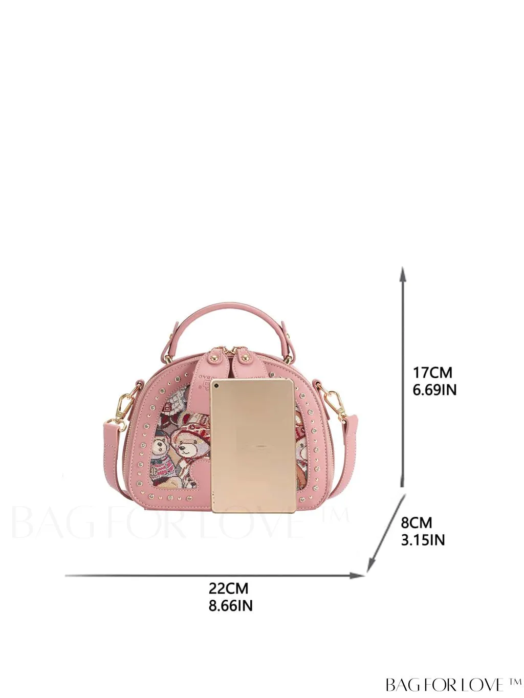 BagForLove - Chic Cartoon Bear Box Bag with Top Handle - Perfectly Stylish and Trendy!