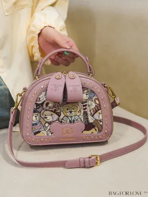 BagForLove - Chic Cartoon Bear Box Bag with Top Handle - Perfectly Stylish and Trendy!