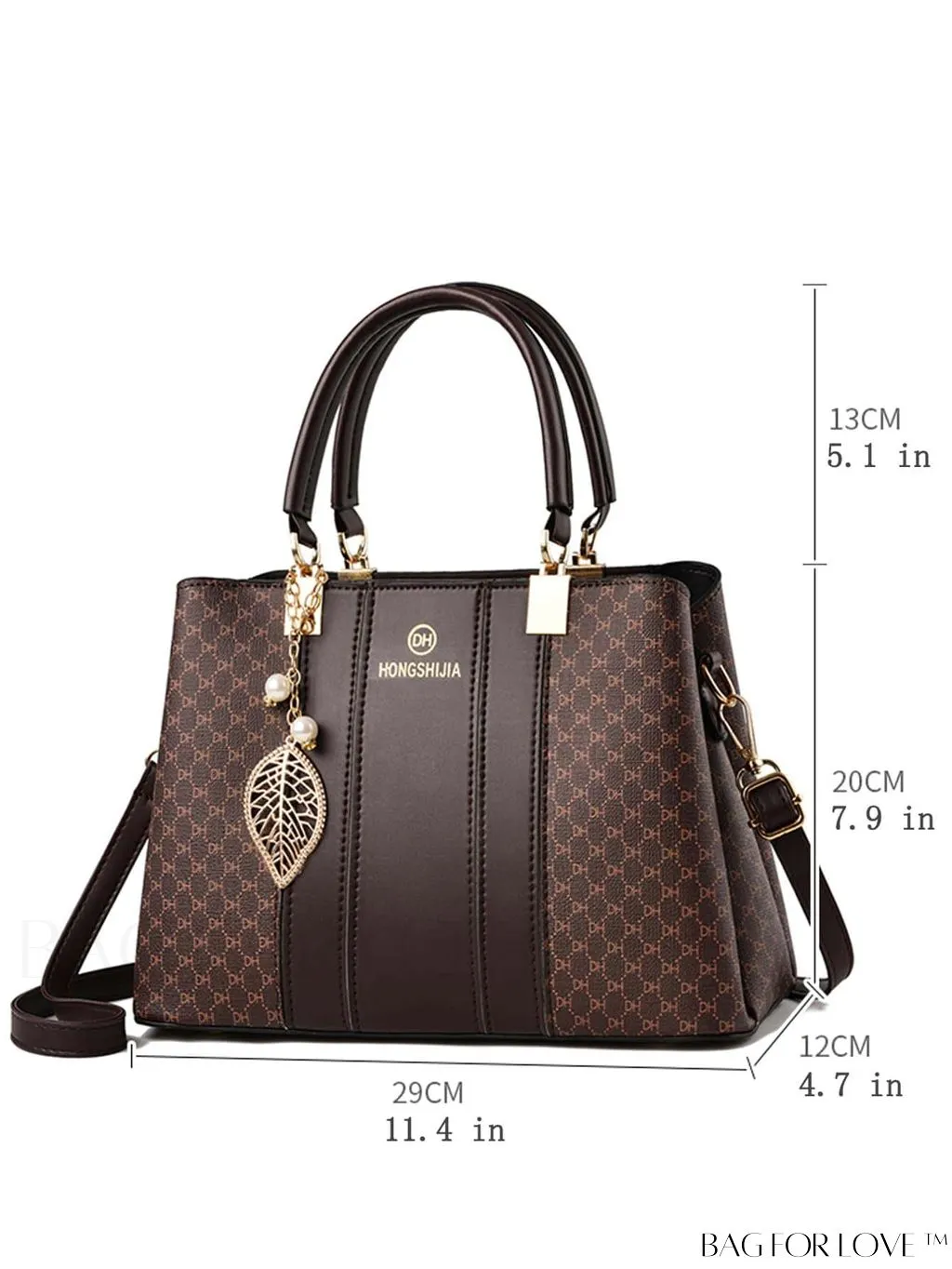 BagForLove - Chic Colorblock Handbag with Letter Print and Pendant