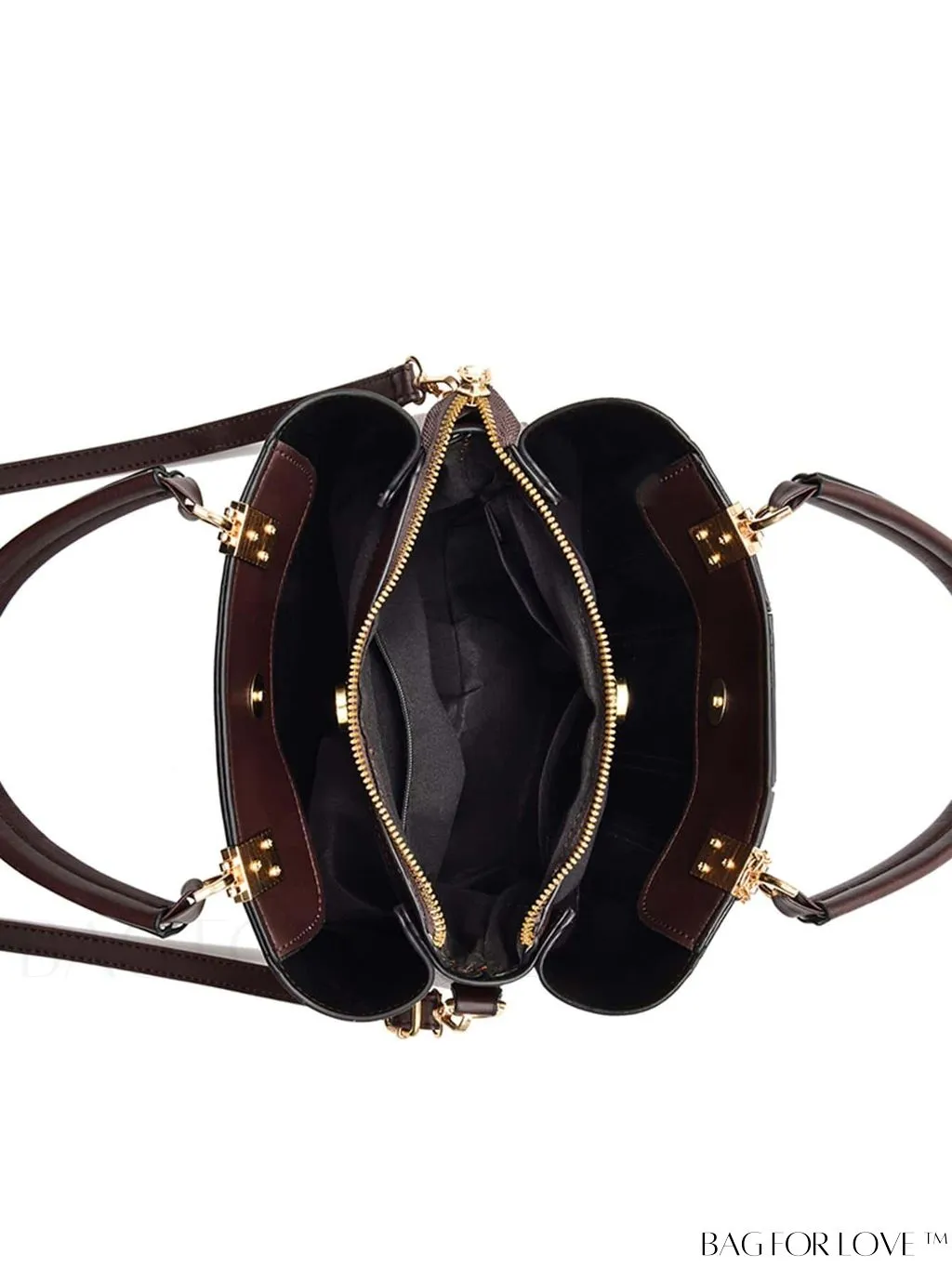 BagForLove - Chic Colorblock Handbag with Letter Print and Pendant
