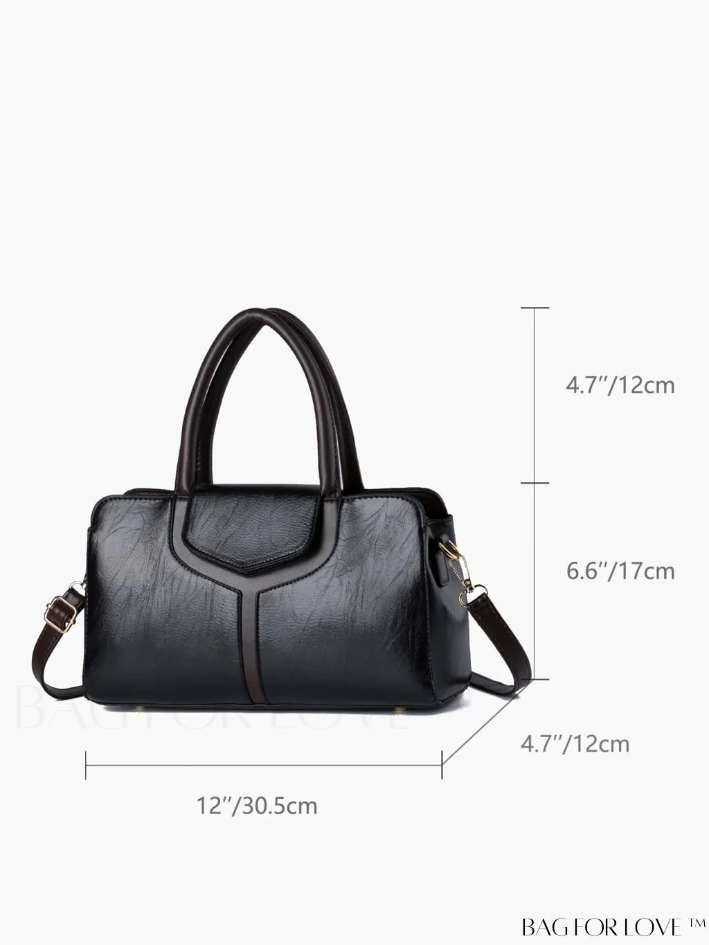 BagForLove - Chic Contrast Color PU Leather Handbag for Women