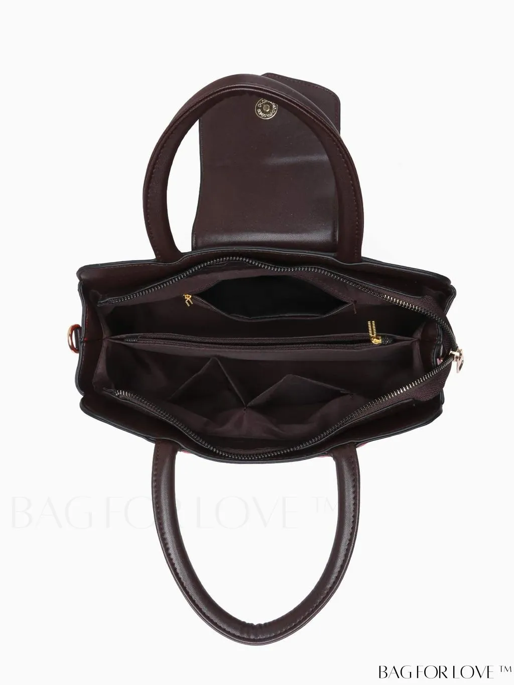 BagForLove - Chic Contrast Color PU Leather Handbag for Women