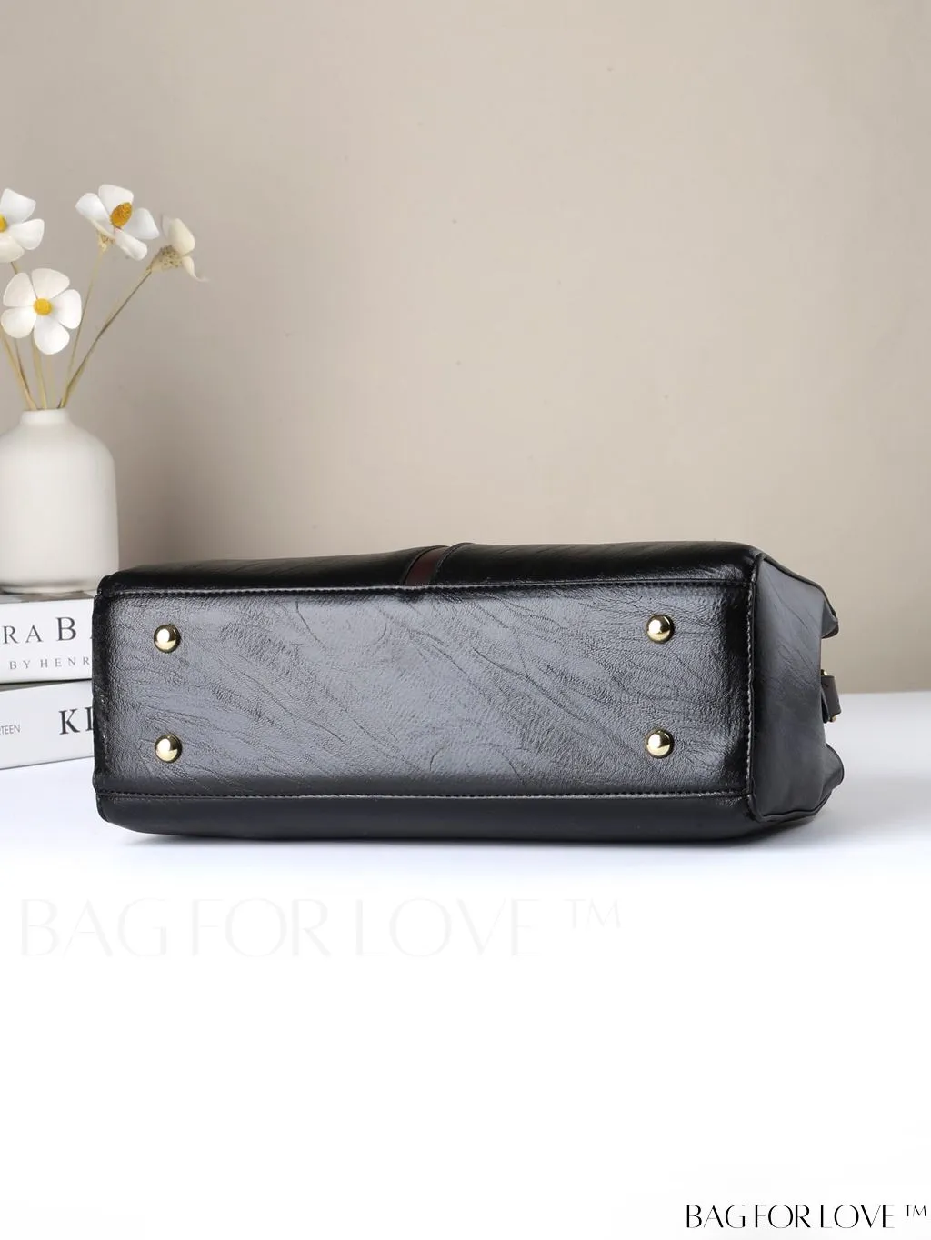 BagForLove - Chic Contrast Color PU Leather Handbag for Women