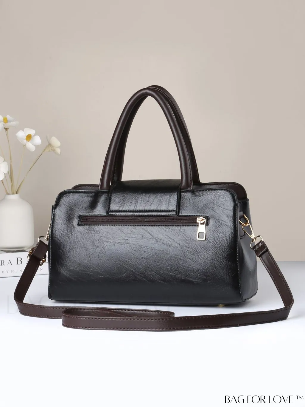 BagForLove - Chic Contrast Color PU Leather Handbag for Women