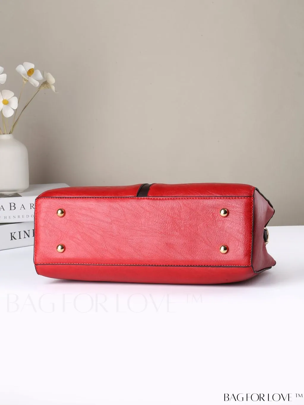 BagForLove - Chic Contrast Color PU Leather Handbag for Women