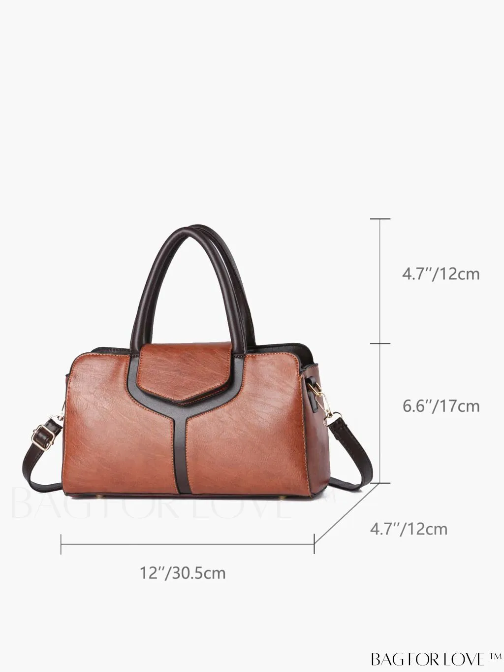 BagForLove - Chic Contrast Color PU Leather Handbag for Women