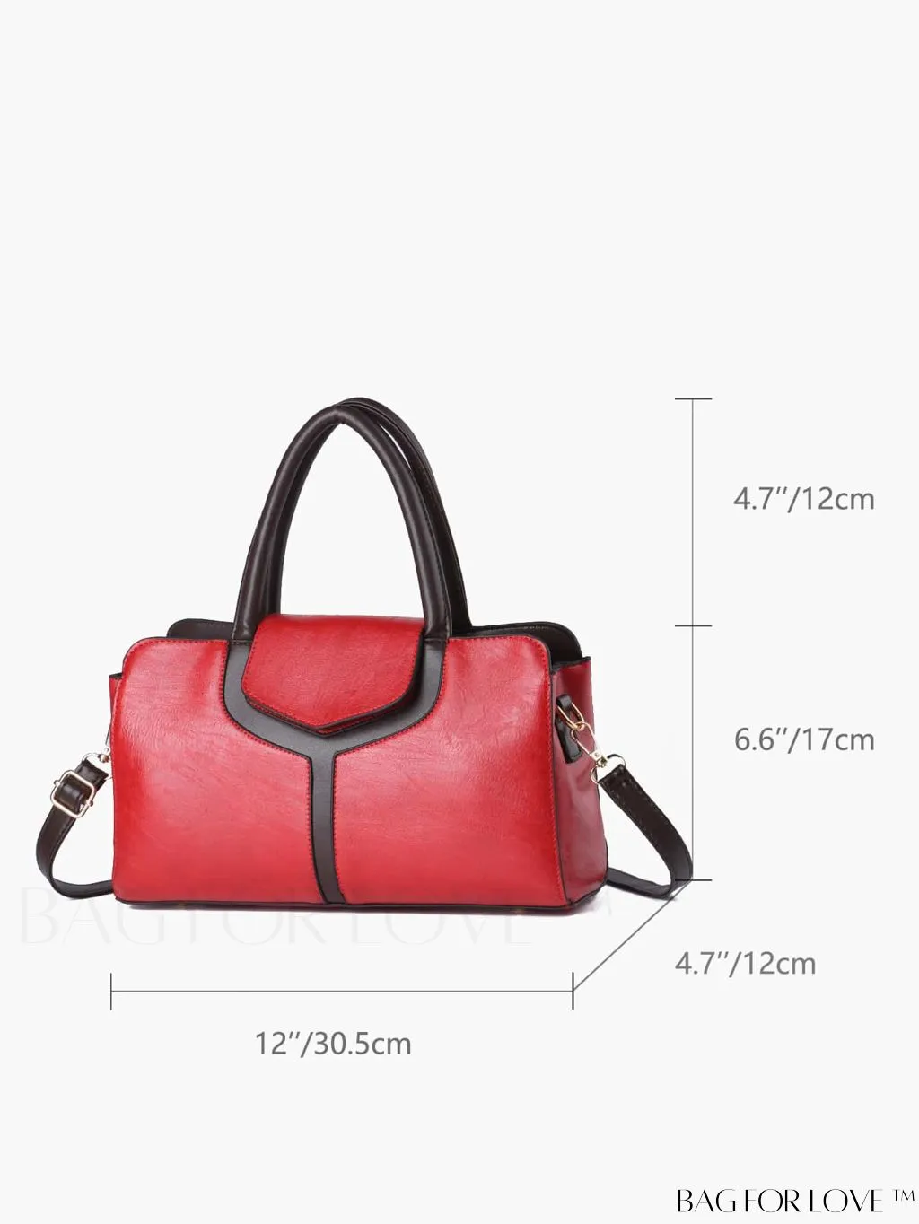 BagForLove - Chic Contrast Color PU Leather Handbag for Women