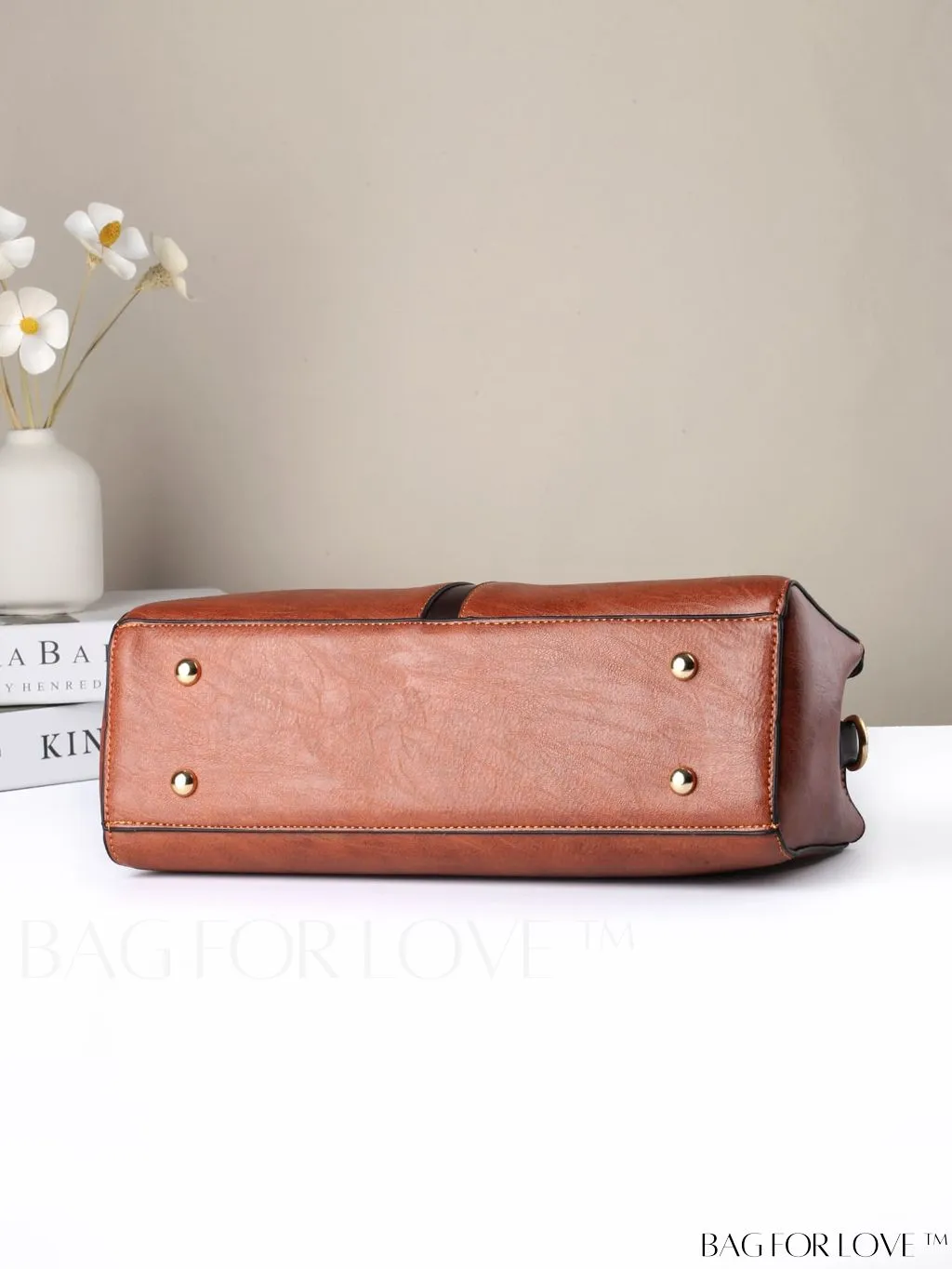 BagForLove - Chic Contrast Color PU Leather Handbag for Women