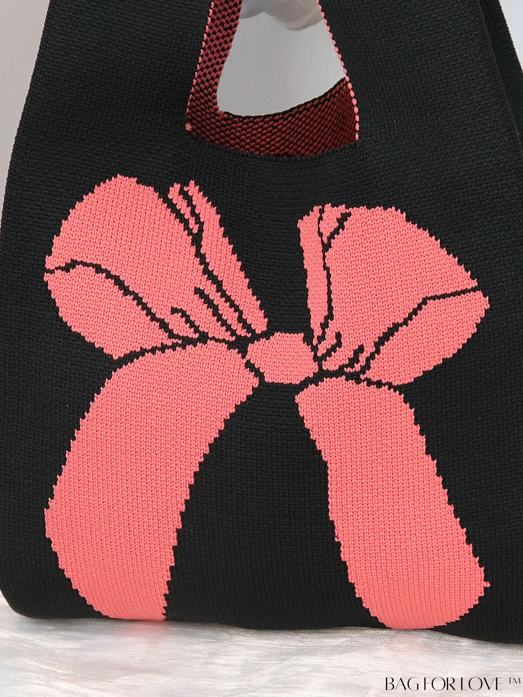 BagForLove - Chic Knitted Polka Dot Tote: Stylish Color-block Handbag for Women, Perfect for Spring & Summer