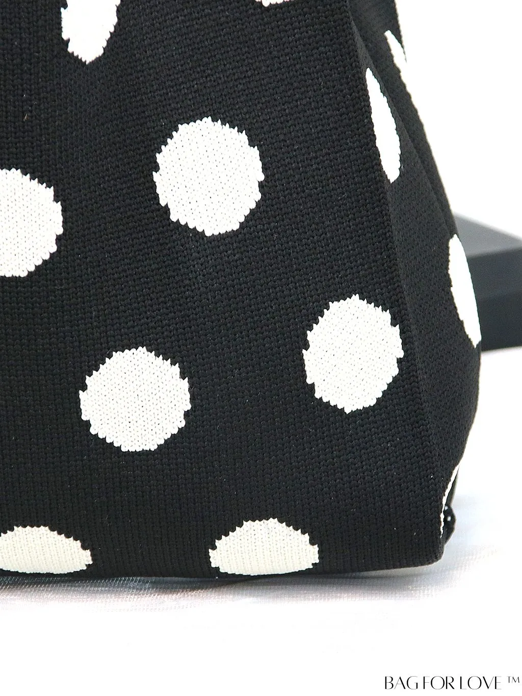 BagForLove - Chic Knitted Polka Dot Tote: Stylish Color-block Handbag for Women, Perfect for Spring & Summer
