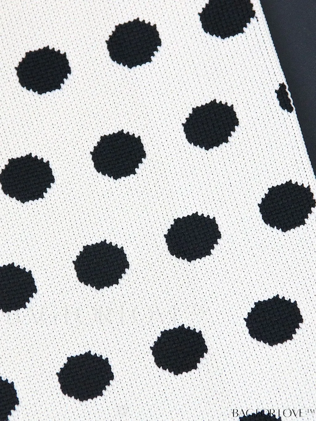 BagForLove - Chic Knitted Polka Dot Tote: Stylish Color-block Handbag for Women, Perfect for Spring & Summer