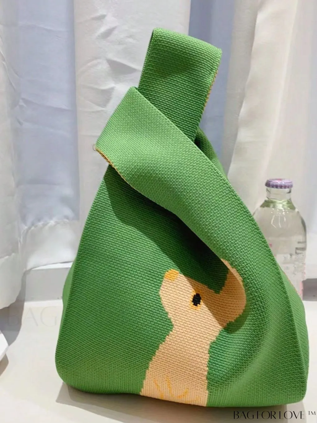 BagForLove - Chic Knitted Polka Dot Tote: Stylish Color-block Handbag for Women, Perfect for Spring & Summer