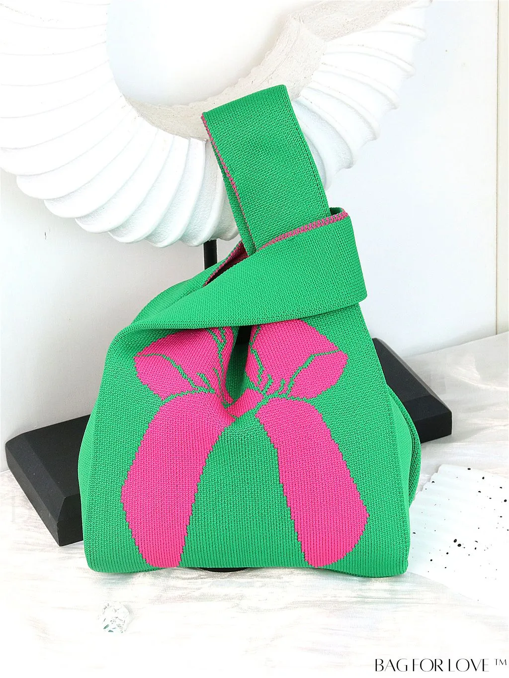 BagForLove - Chic Knitted Polka Dot Tote: Stylish Color-block Handbag for Women, Perfect for Spring & Summer