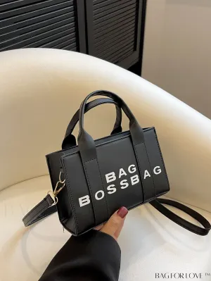 BagForLove - Chic Letter Print Mini Tote: Versatile and Stylish Casual Bag