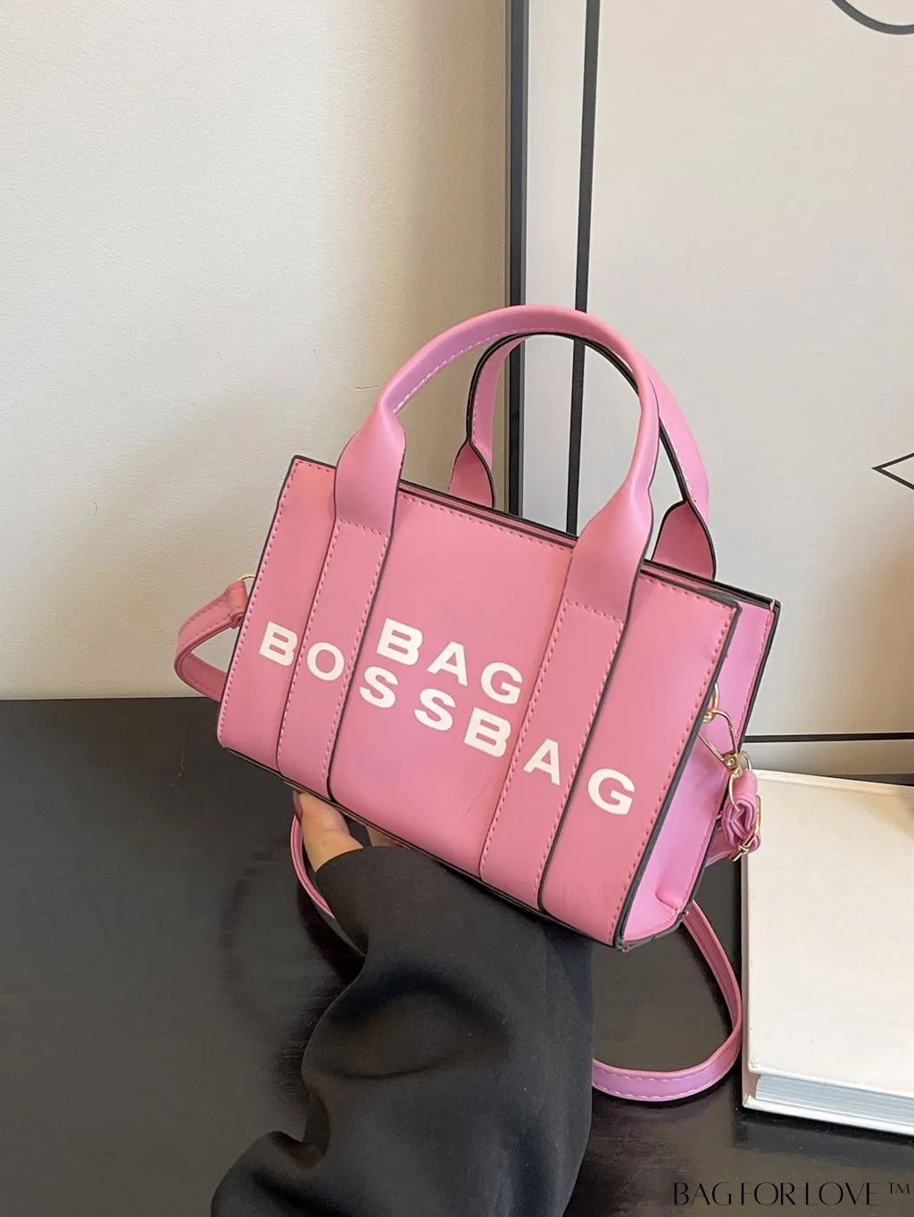 BagForLove - Chic Letter Print Mini Tote: Versatile and Stylish Casual Bag