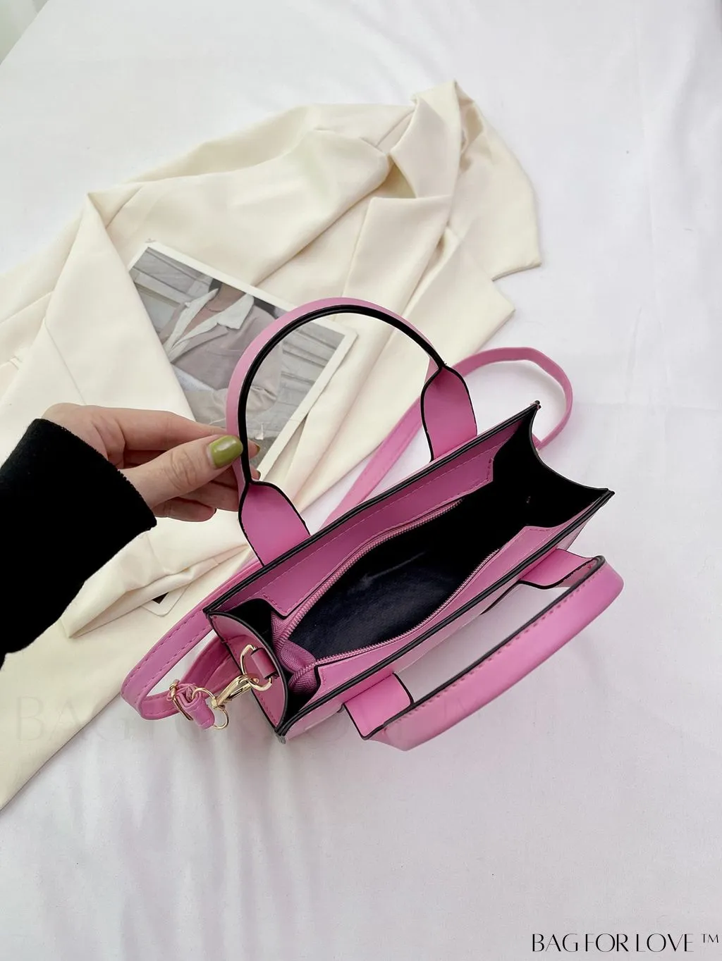 BagForLove - Chic Letter Print Mini Tote: Versatile and Stylish Casual Bag