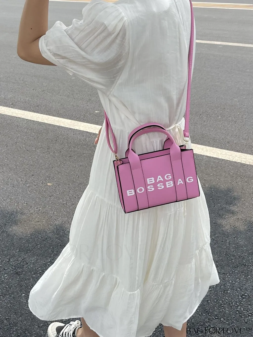 BagForLove - Chic Letter Print Mini Tote: Versatile and Stylish Casual Bag