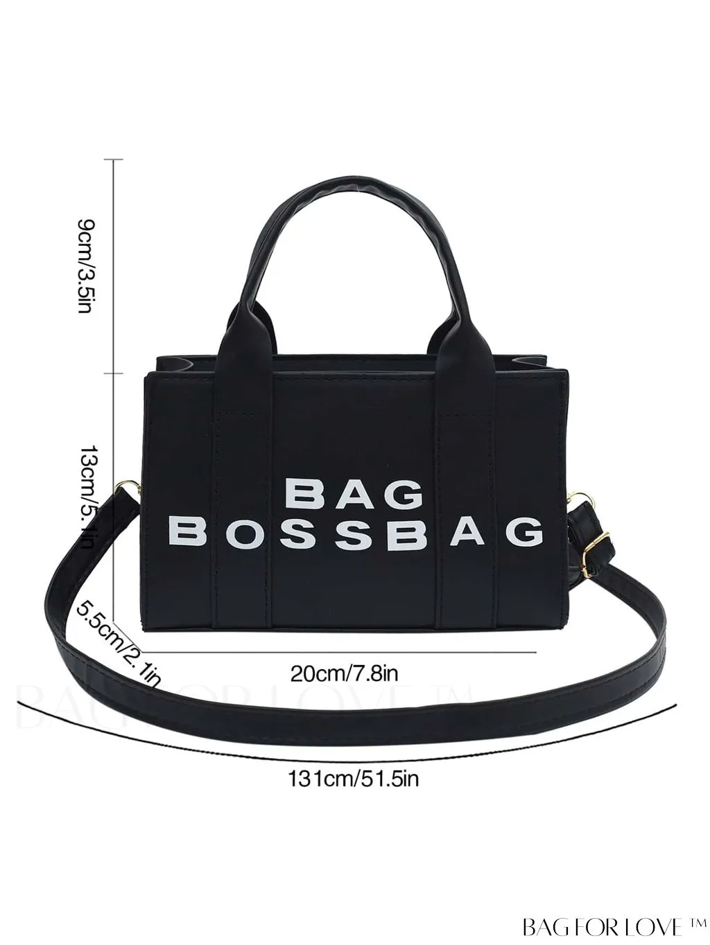 BagForLove - Chic Letter Print Mini Tote: Versatile and Stylish Casual Bag