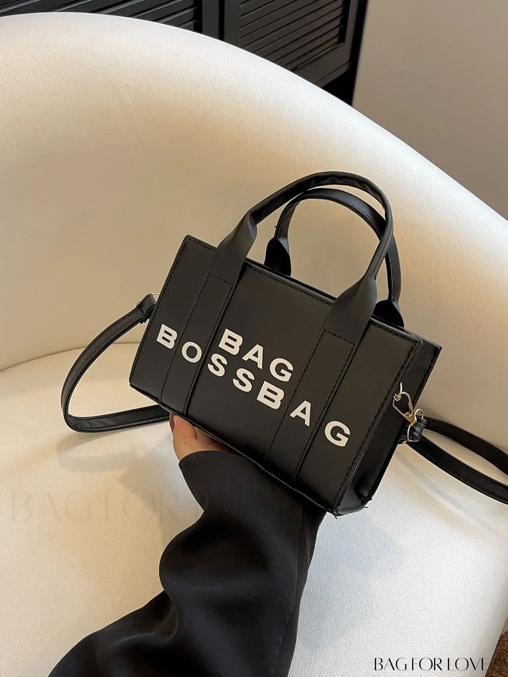 BagForLove - Chic Letter Print Mini Tote: Versatile and Stylish Casual Bag