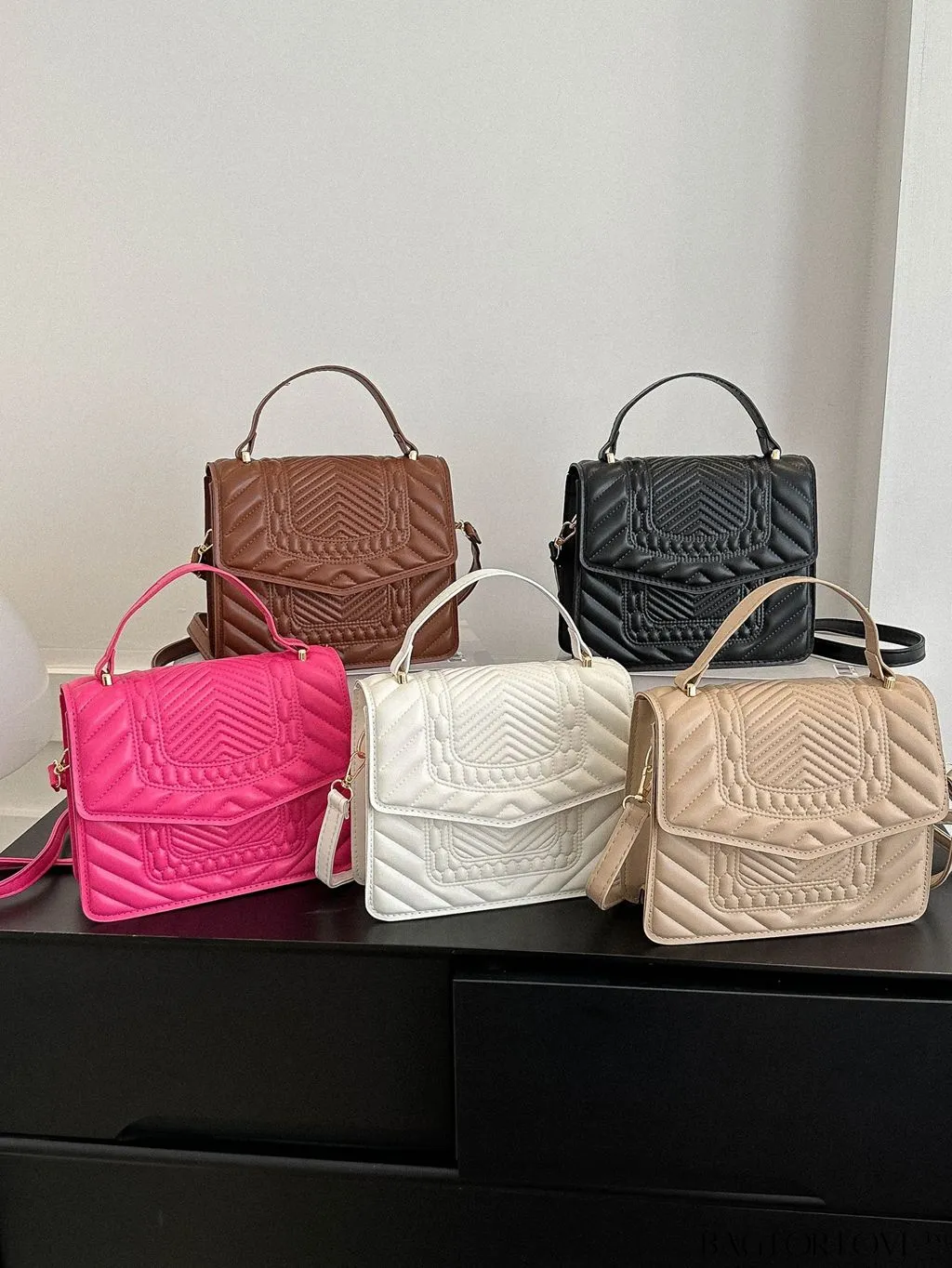BagForLove - Chic Mini Quilted Flap Handbag - Stylish Womens Crossbody Square Bag