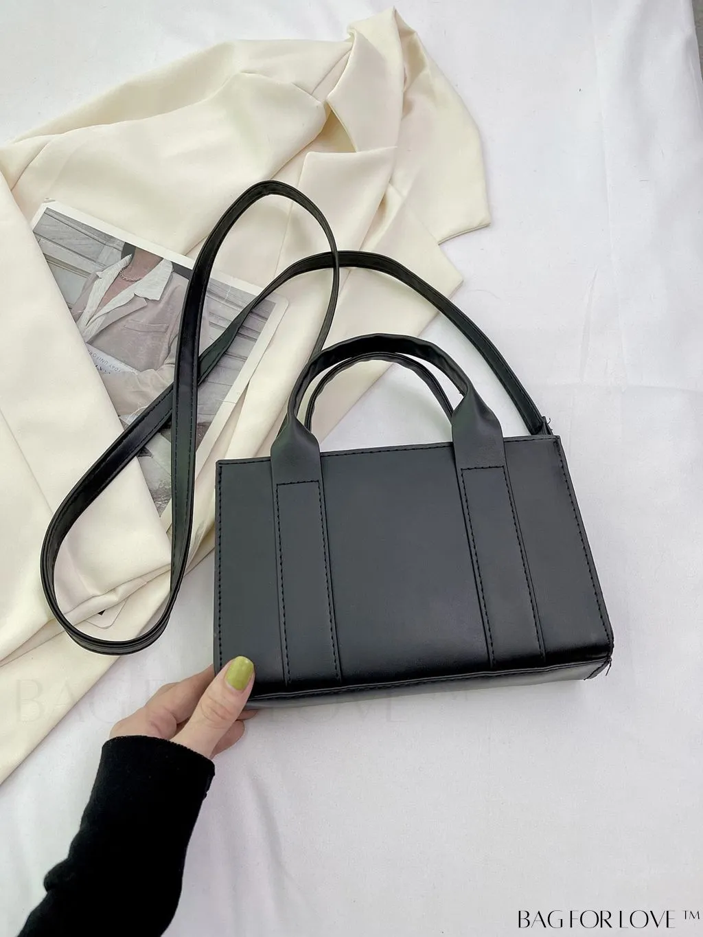 BagForLove - Chic Minimalist Mini Tote Bag, Letter Print Design, Fashionably Versatile