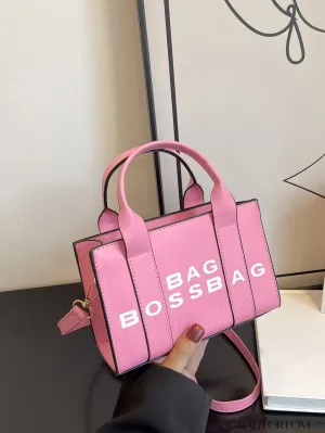 BagForLove - Chic Minimalist Mini Tote Bag, Letter Print Design, Fashionably Versatile
