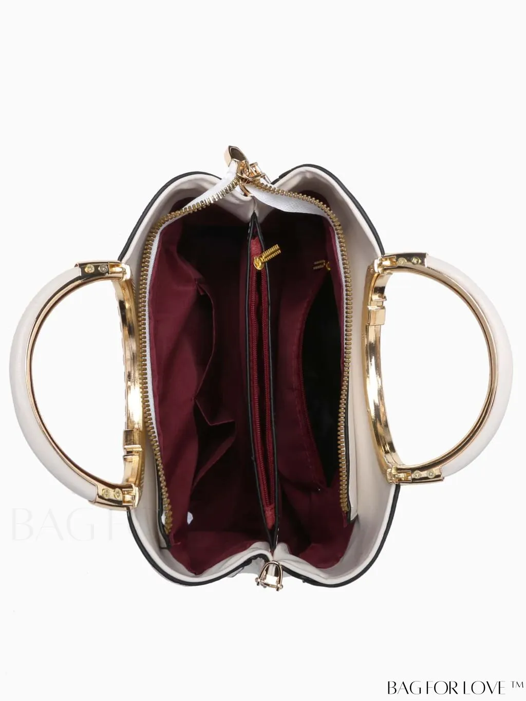 BagForLove - Chic Textured Metallic Circle Handle Commuting Handbag for the Fashion-forward