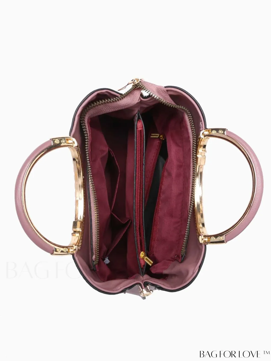 BagForLove - Chic Textured Metallic Circle Handle Commuting Handbag for the Fashion-forward