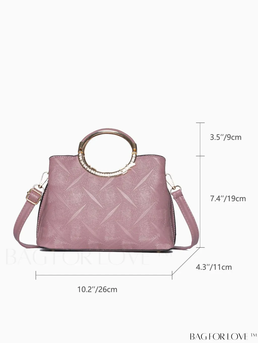BagForLove - Chic Textured Metallic Circle Handle Commuting Handbag for the Fashion-forward