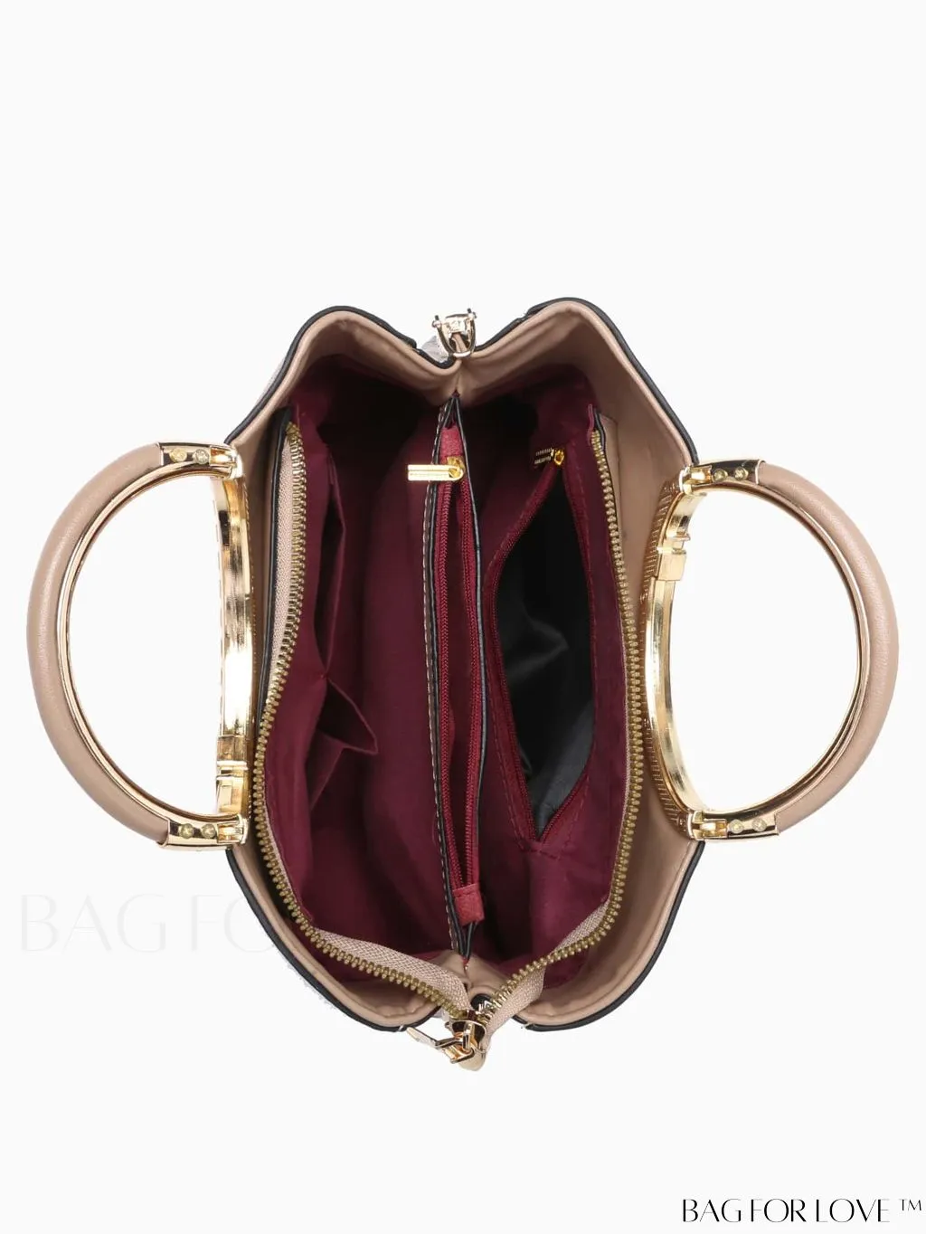 BagForLove - Chic Textured Metallic Circle Handle Commuting Handbag for the Fashion-forward
