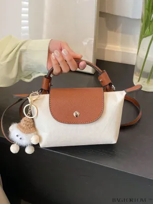 BagForLove - Chic Two-Tone Square Bag Enriched with Stylish Bag Charm