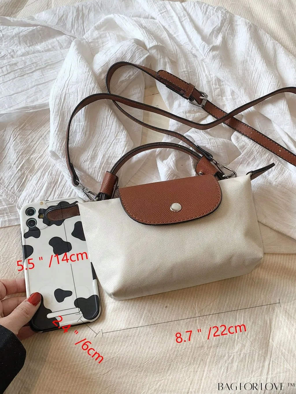 BagForLove - Chic Two-Tone Square Bag Enriched with Stylish Bag Charm