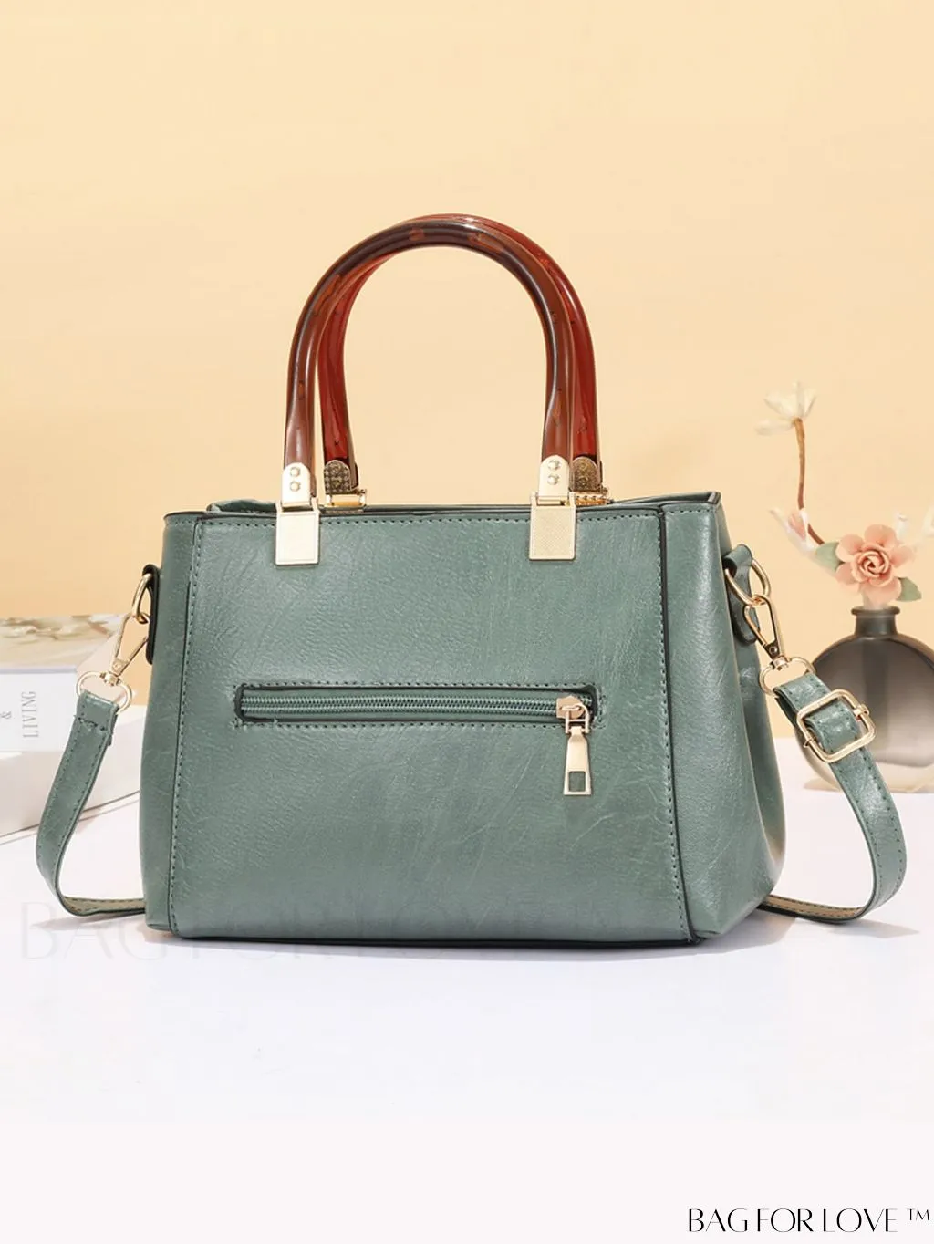 BagForLove - Chic Work Bag with Dual Handles, Intricate Embroidery Detail - Elegant & Stylish