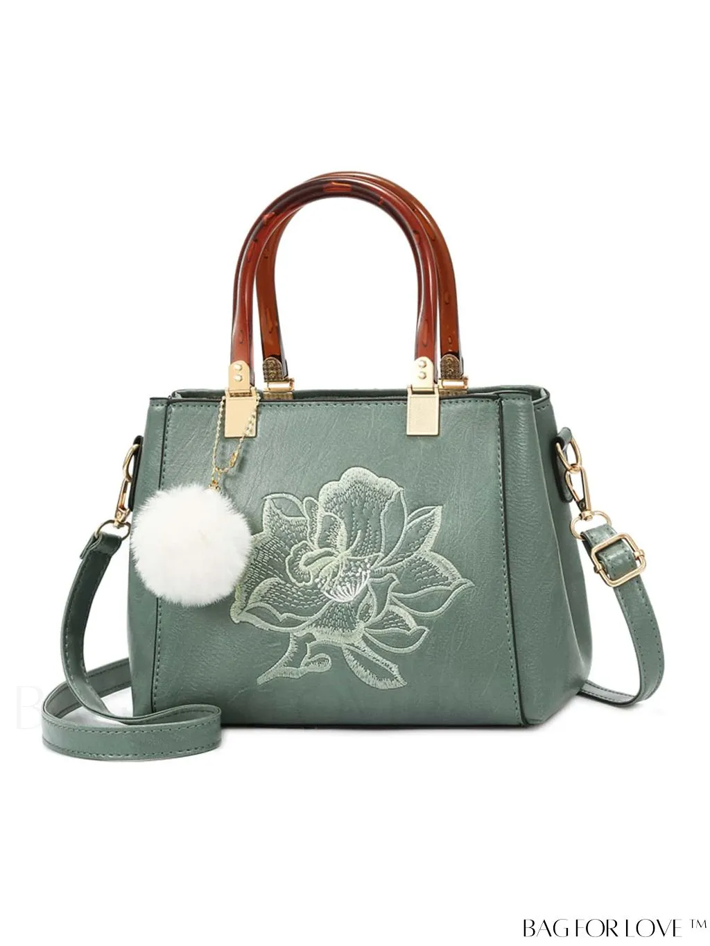 BagForLove - Chic Work Bag with Dual Handles, Intricate Embroidery Detail - Elegant & Stylish