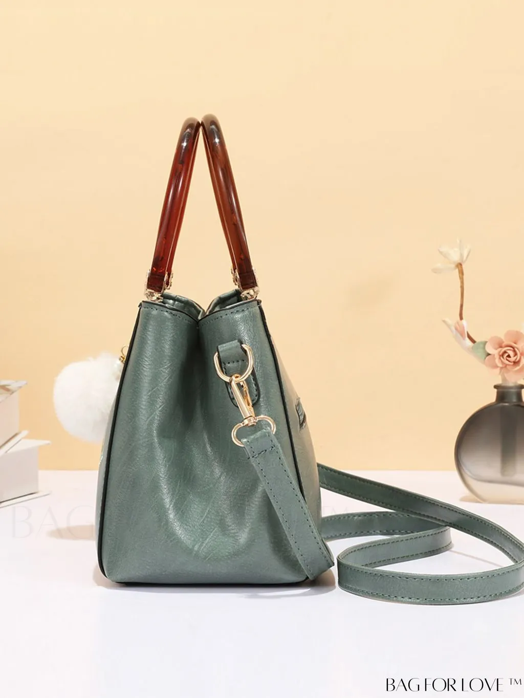 BagForLove - Chic Work Bag with Dual Handles, Intricate Embroidery Detail - Elegant & Stylish