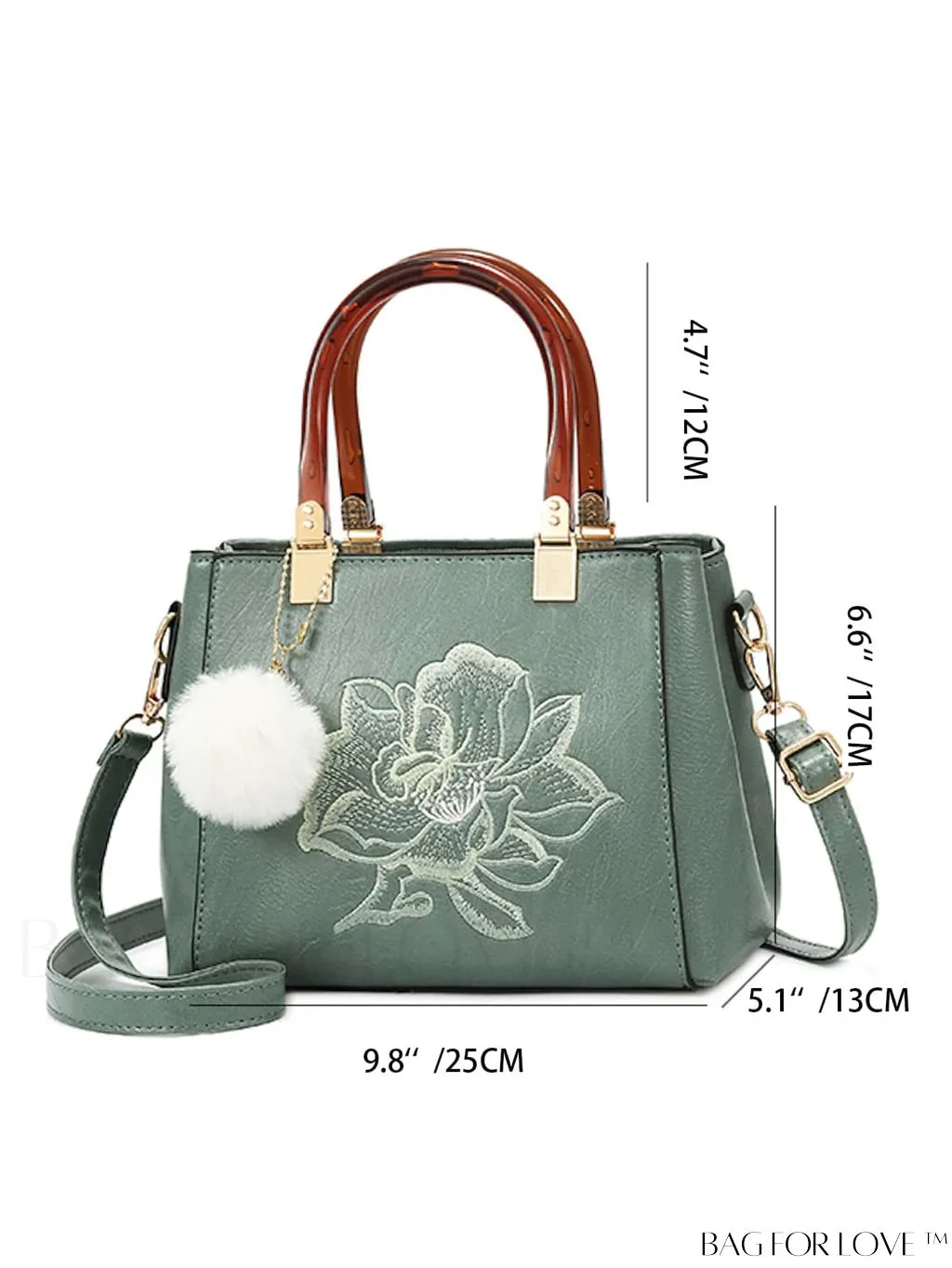 BagForLove - Chic Work Bag with Dual Handles, Intricate Embroidery Detail - Elegant & Stylish