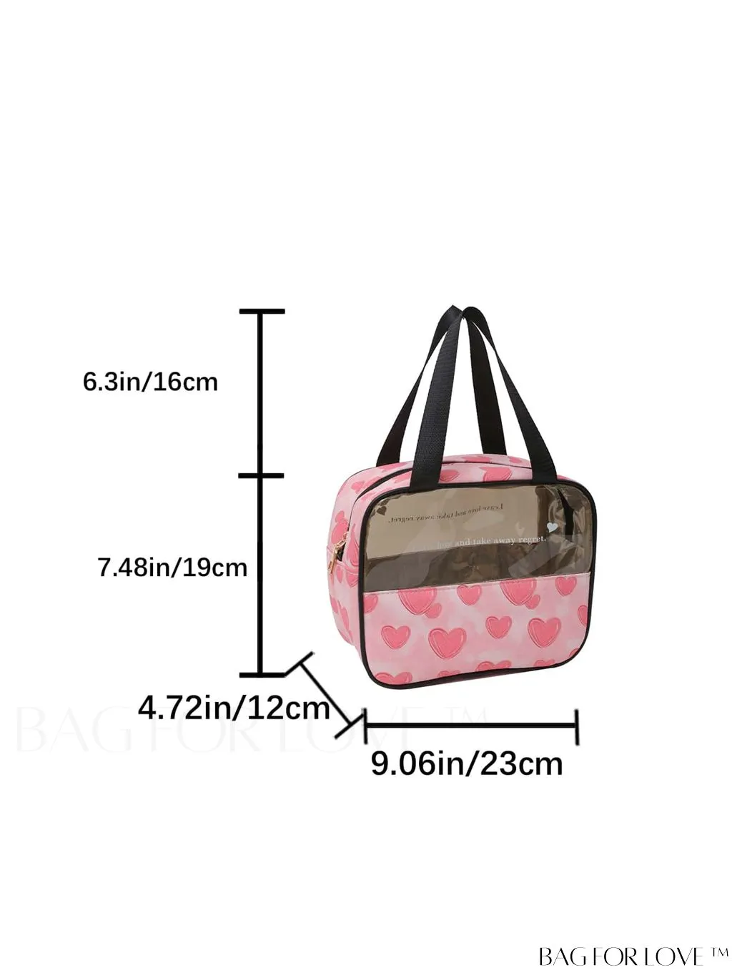 BagForLove - Spacious and Chic Heart Design Travel Cosmetic Bag - Wet/Dry Separation